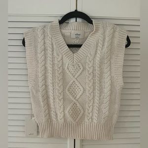NWT Wilfred Cream/Tan Knit Vest